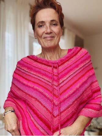 Strikkekit Poncho Delight Pink